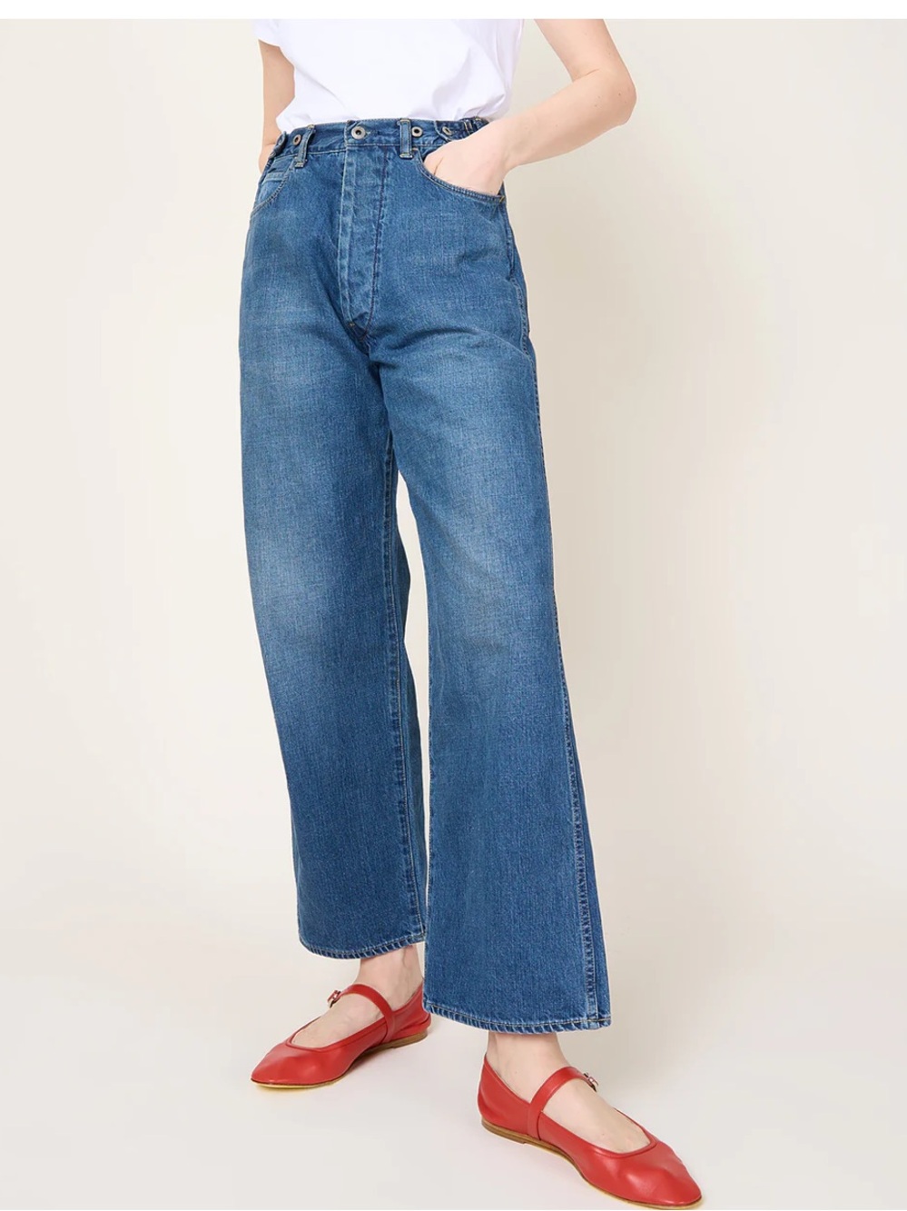 Chimala Adjustable Waist Denim Pants in Medium Wash